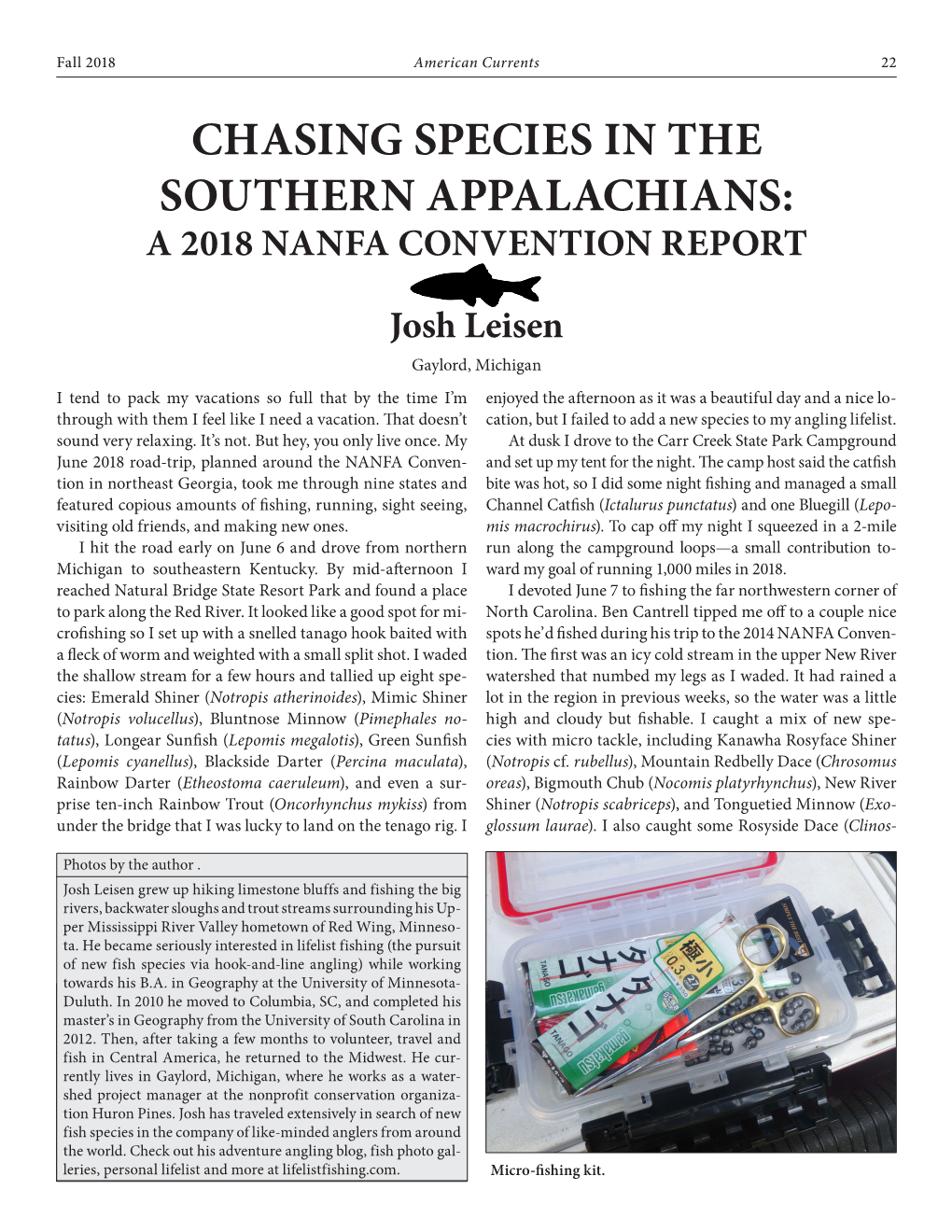 Chasing Species in the Southern Appalachians: a 2018 NANFA Convention Report Josh Leisen
