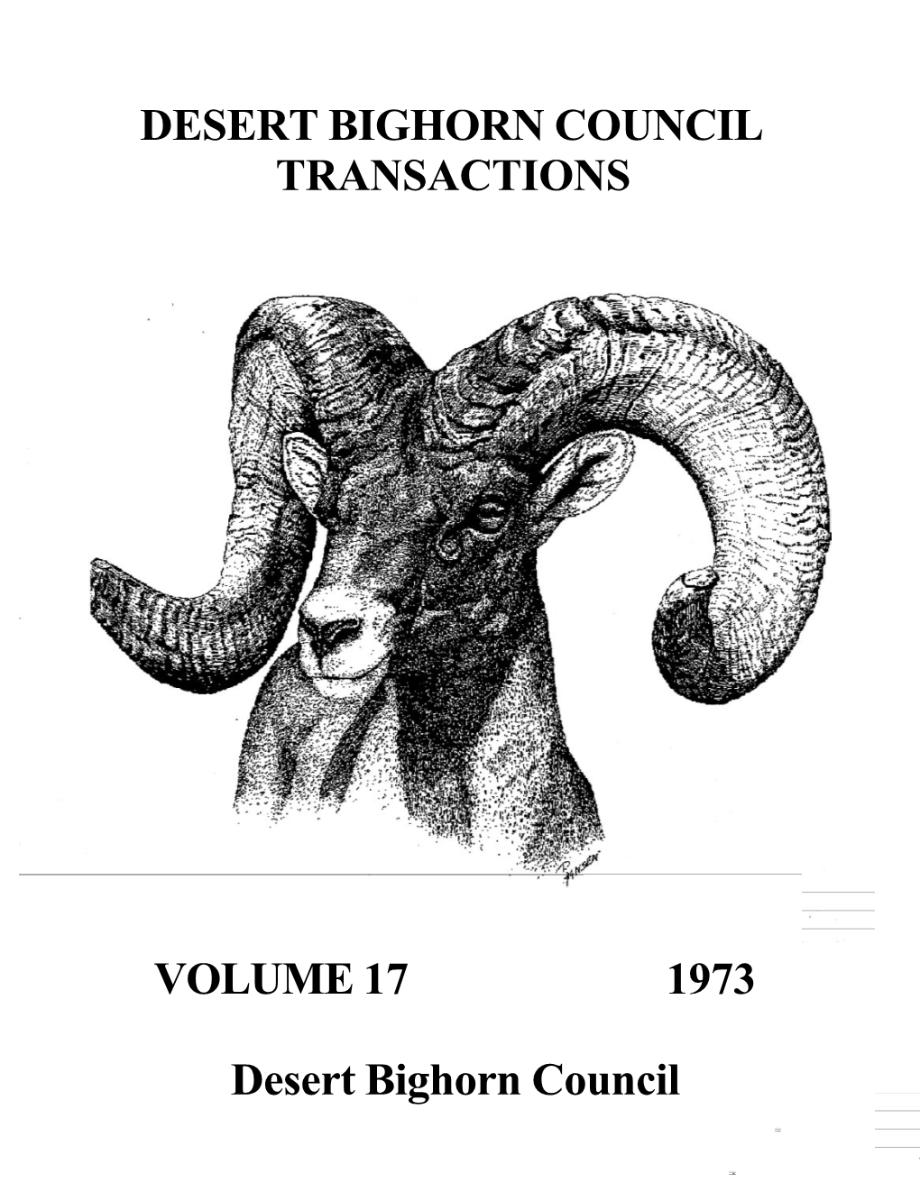 VOLUME 17 Desert Bighorn Council