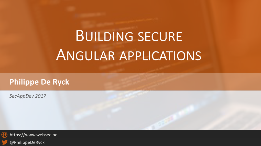 Building Secure Angular Applications