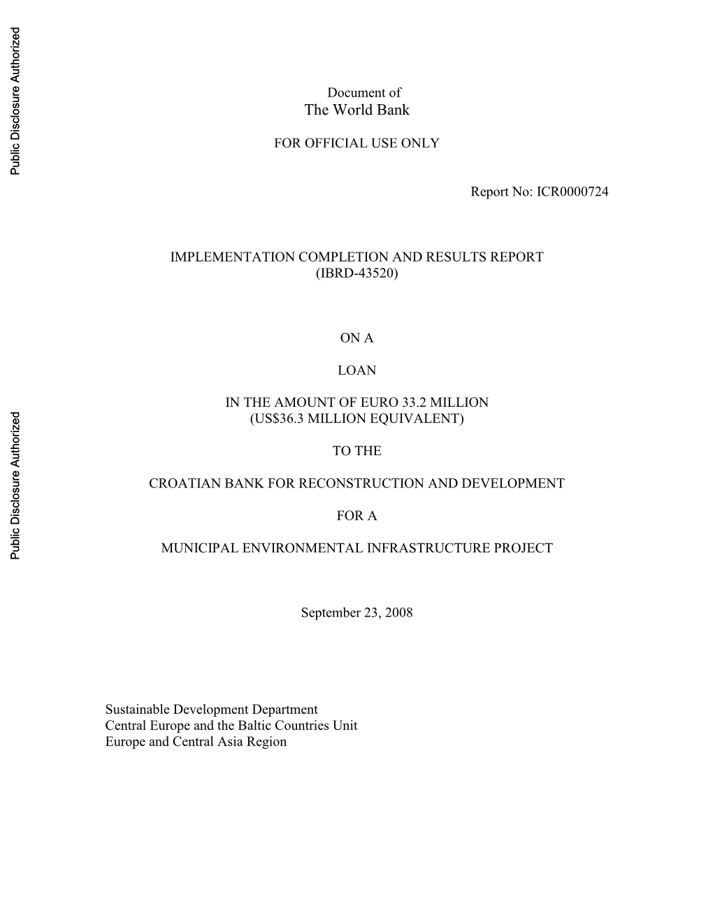 World Bank Document