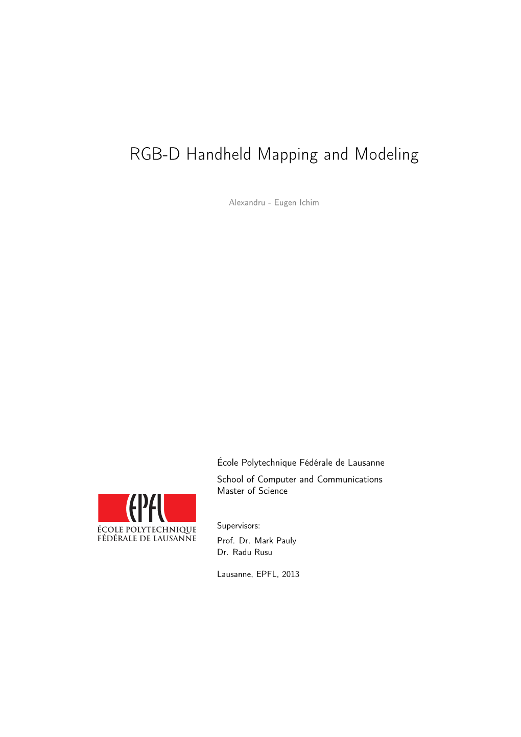 RGB-D Handheld Mapping and Modeling