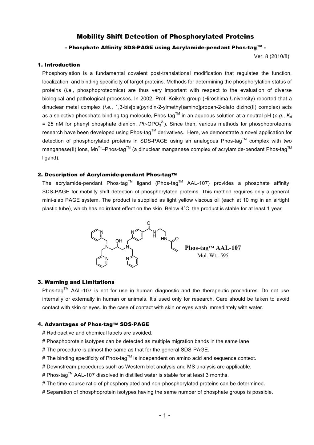 Phos-Tag Acrylamide