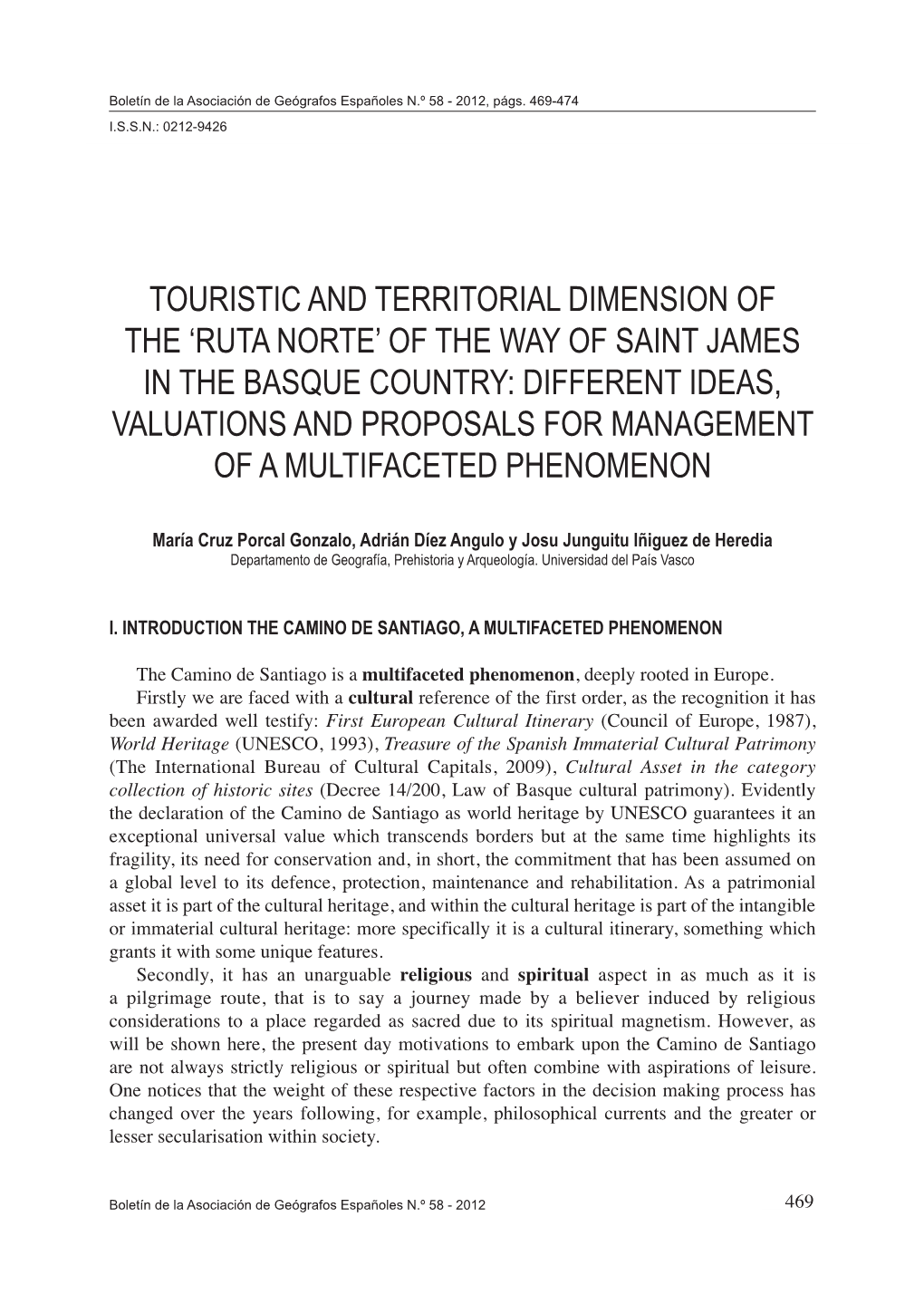 Touristic and Territorial Dimension Of