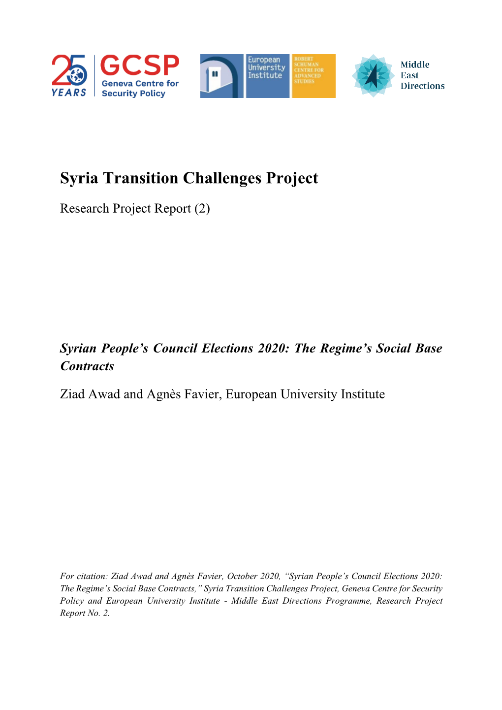 Syria Transition Challenges Project