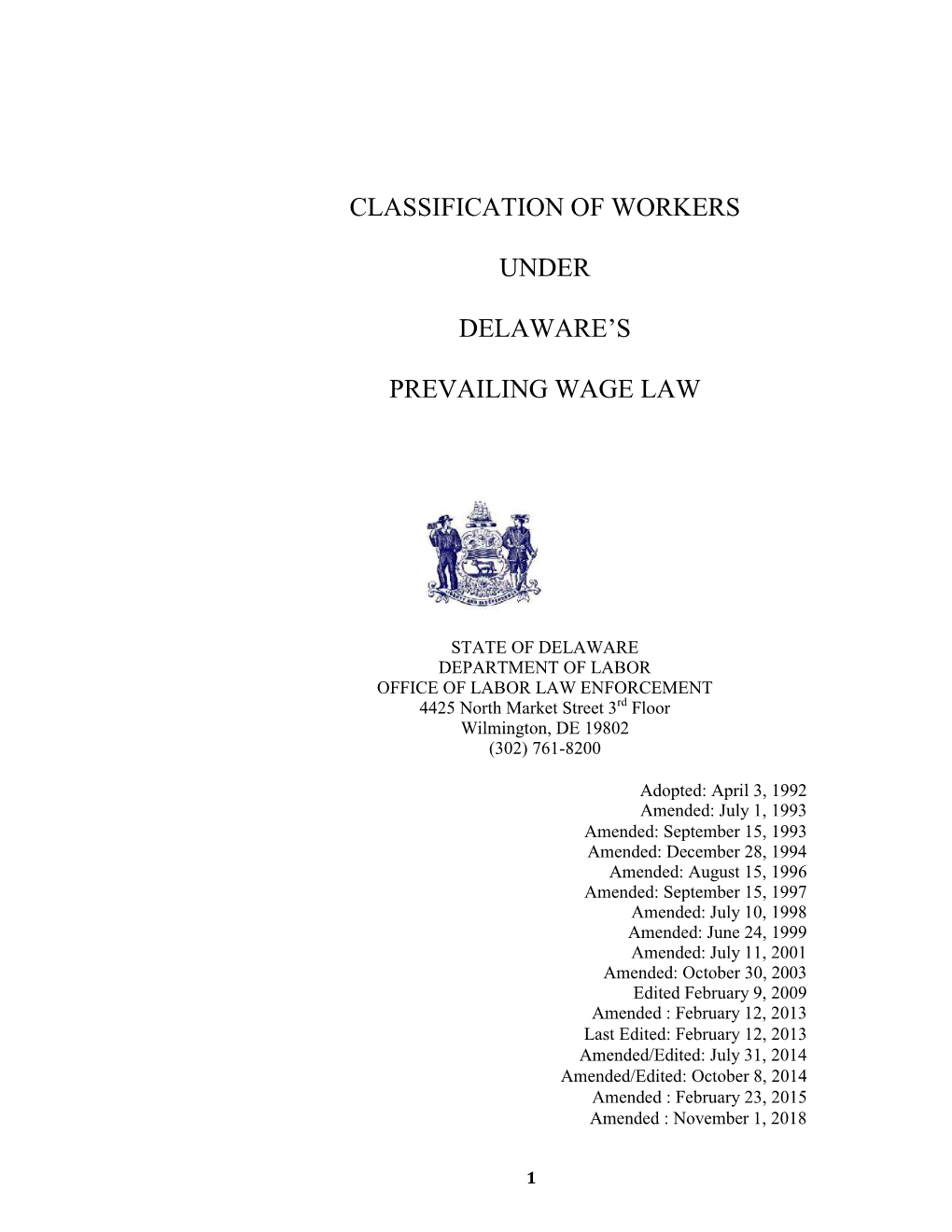 Classification of Workers Under Delaware's