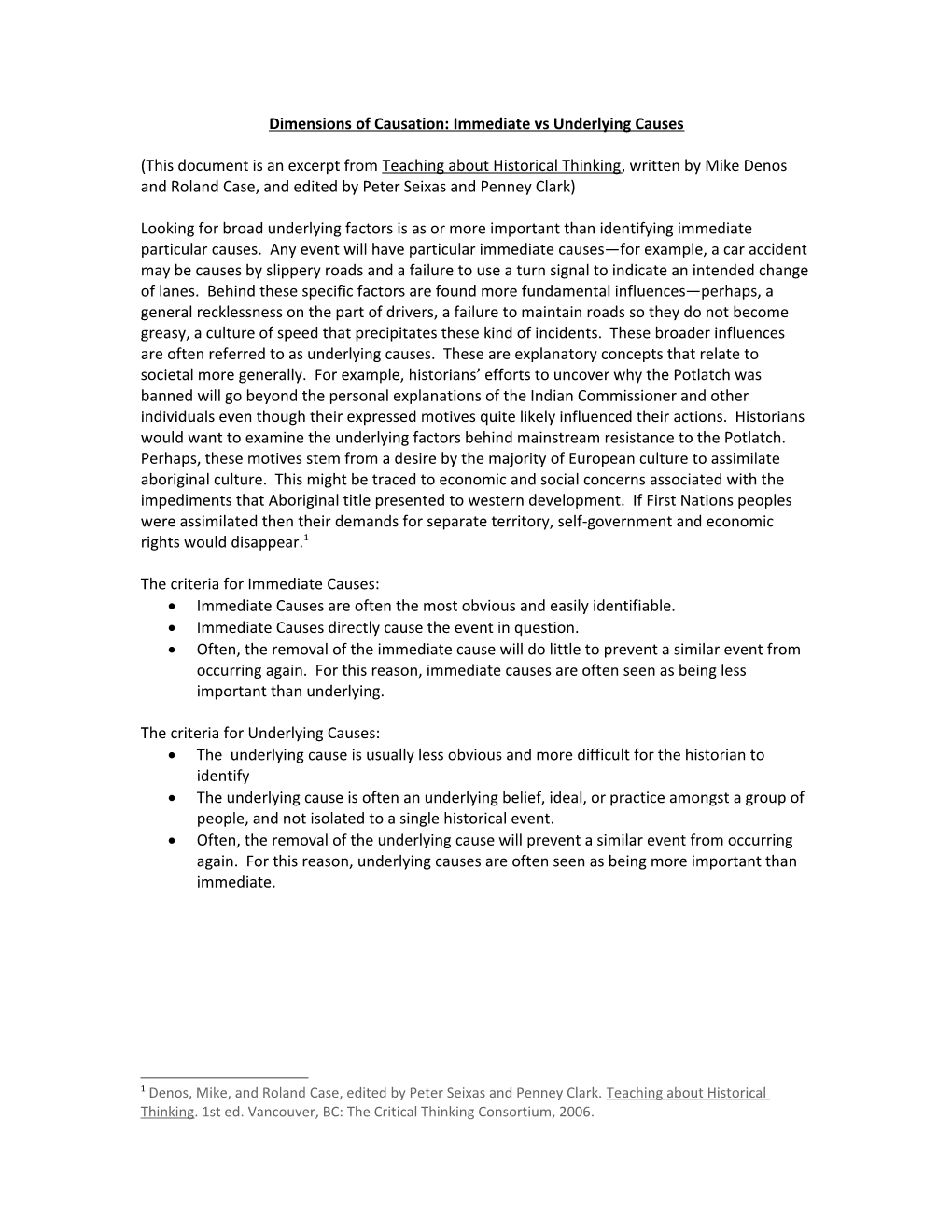 Dimensions of Causation: Immediate Vs Underlying Causes