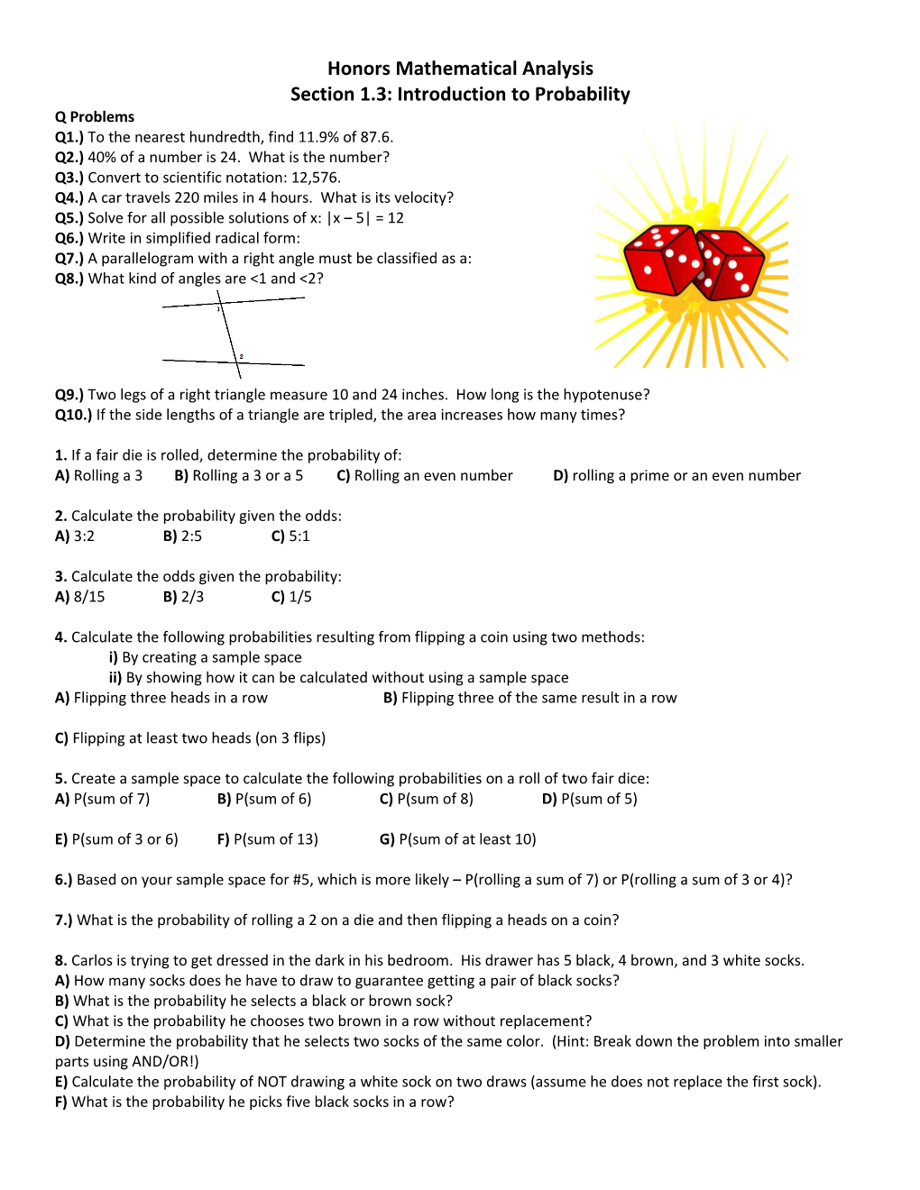 Honors Mathematical Analysis