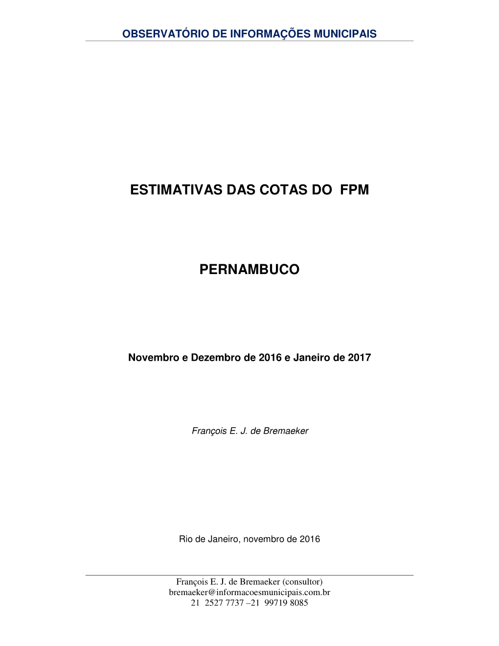 Estimativas Das Cotas Do Fpm Pernambuco