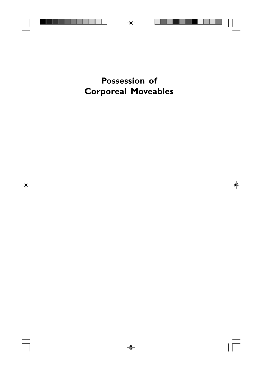 Possession of Corporeal Moveables STUDIES in SCOTS LAW