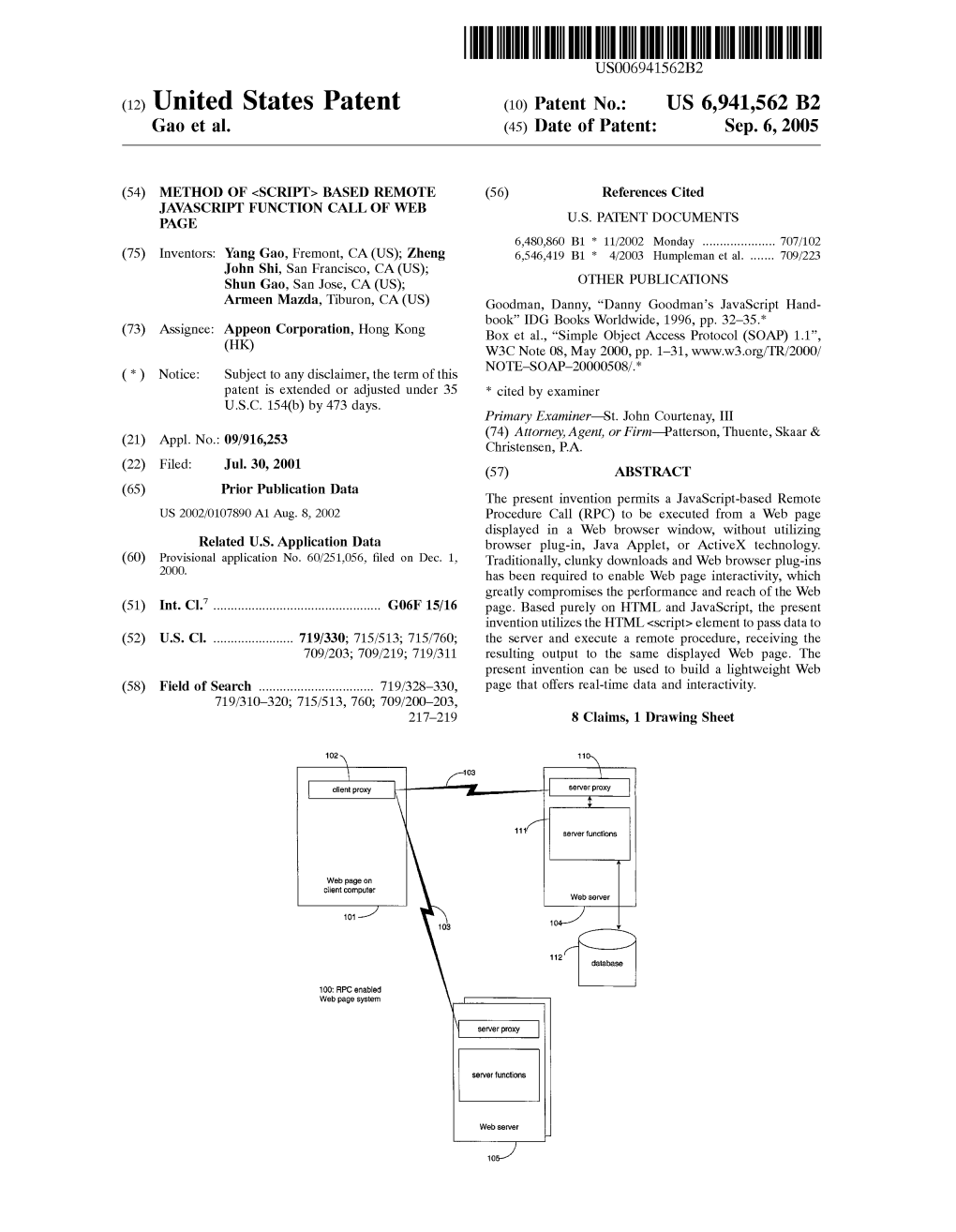 (12) United States Patent (10) Patent No.: US 6,941,562 B2 Gao Et Al