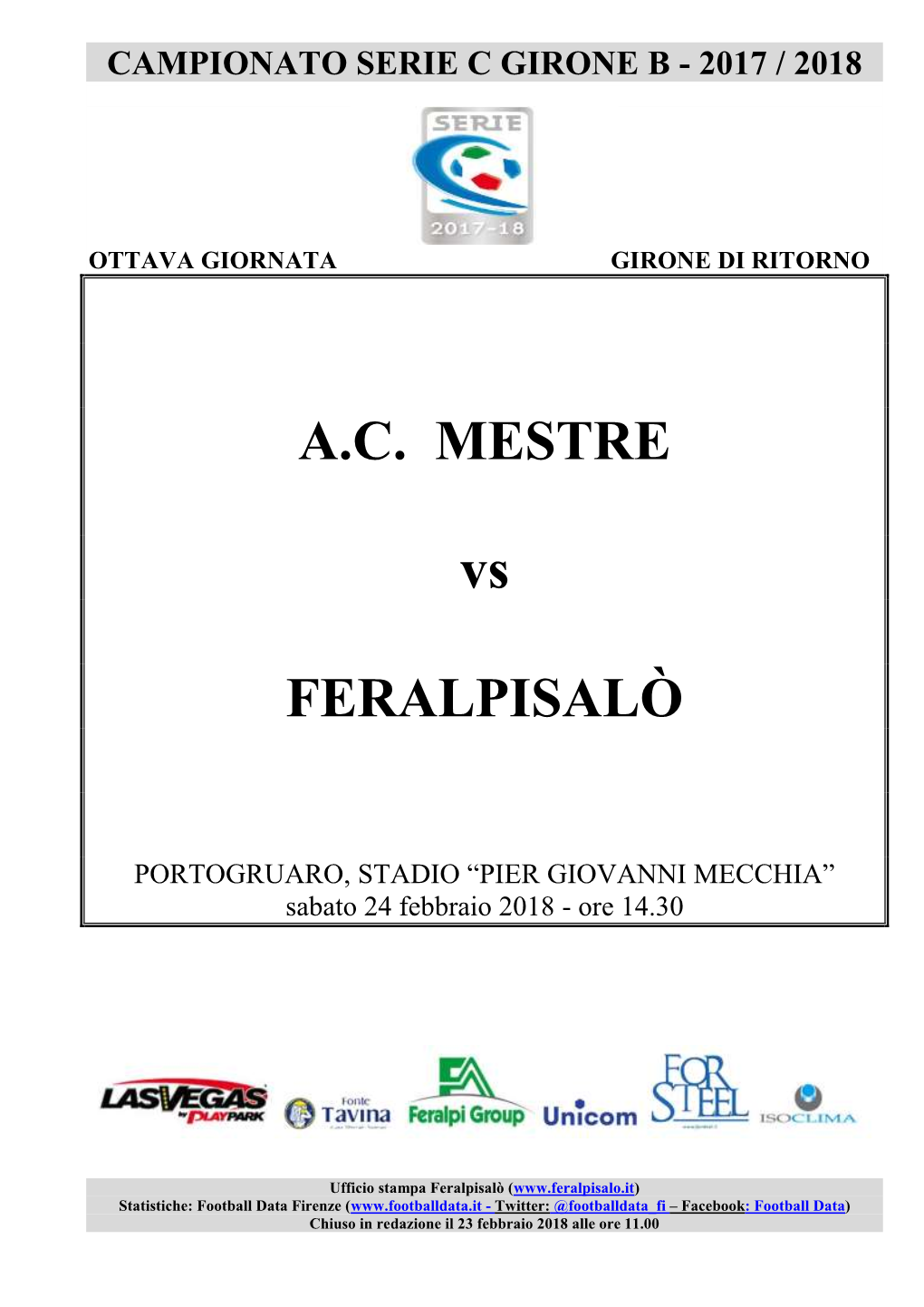 A.C. MESTRE Vs FERALPISALÒ