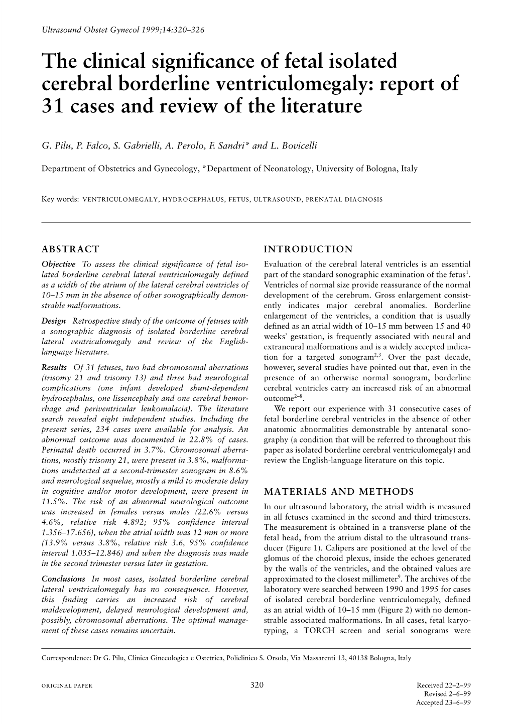 The Clinical Significance of Fetal Isolated Cerebral Borderline Ventriculomegaly: Report of 31 Cases and Review of the Literature