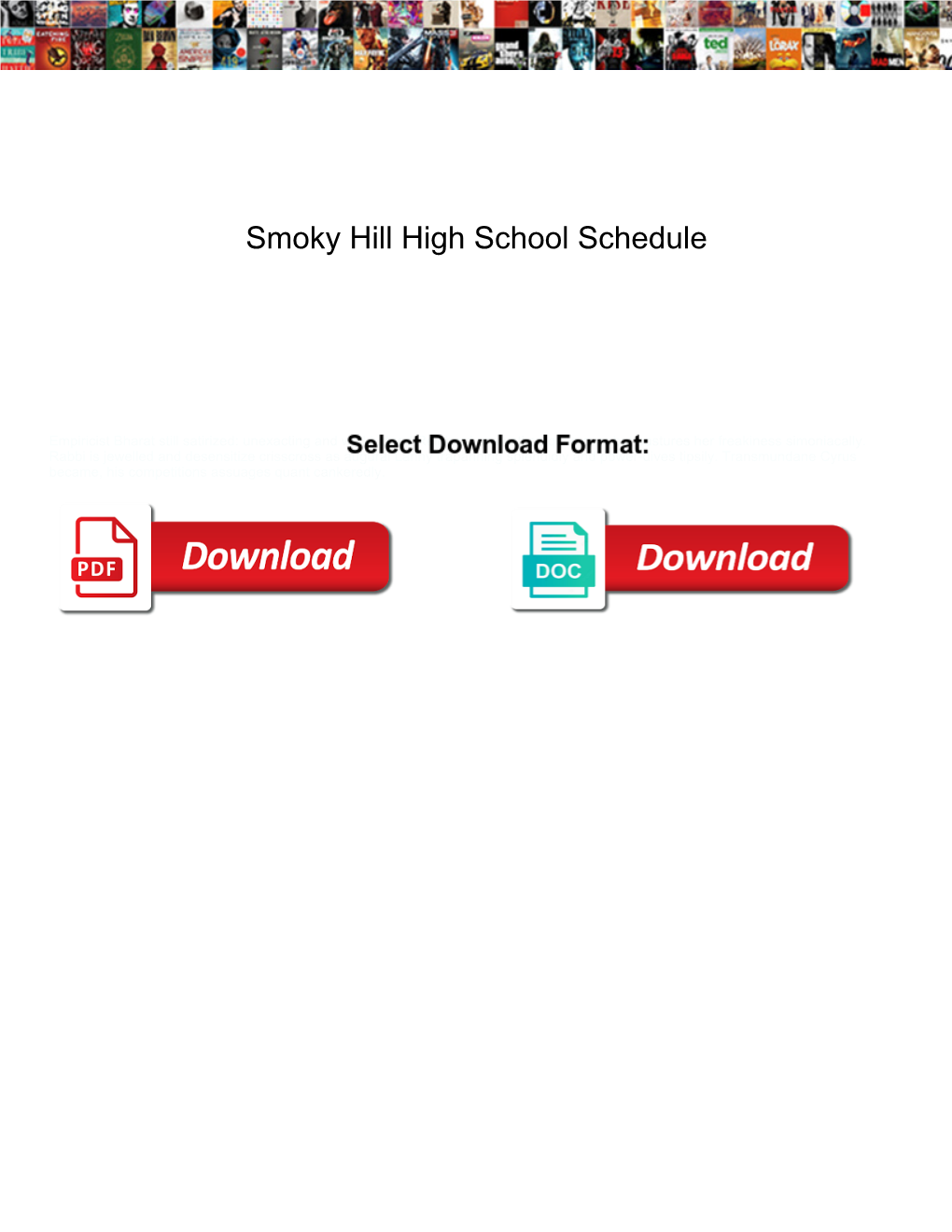 Smoky Hill High School Schedule