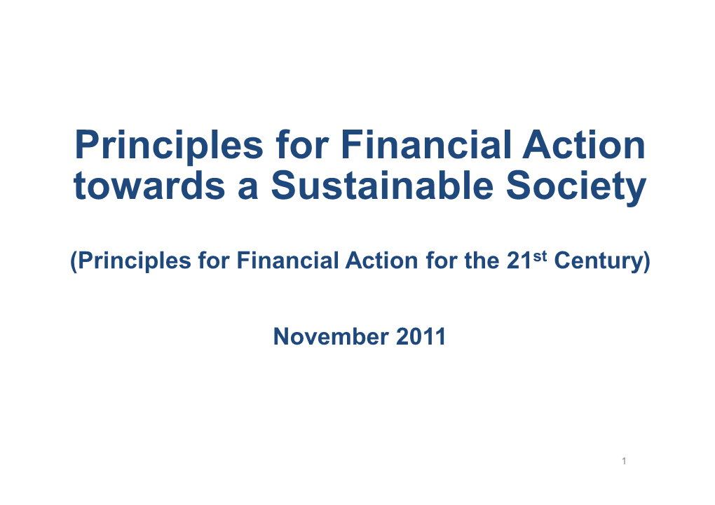 Principles for Financial Action Towards a Sustainable Society [PDF 148KB]