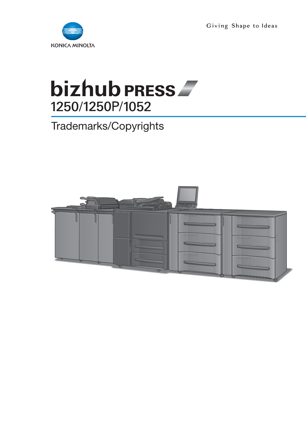 Bizhub PRESS 1052/1250/1250P Trademarks/Copyrights