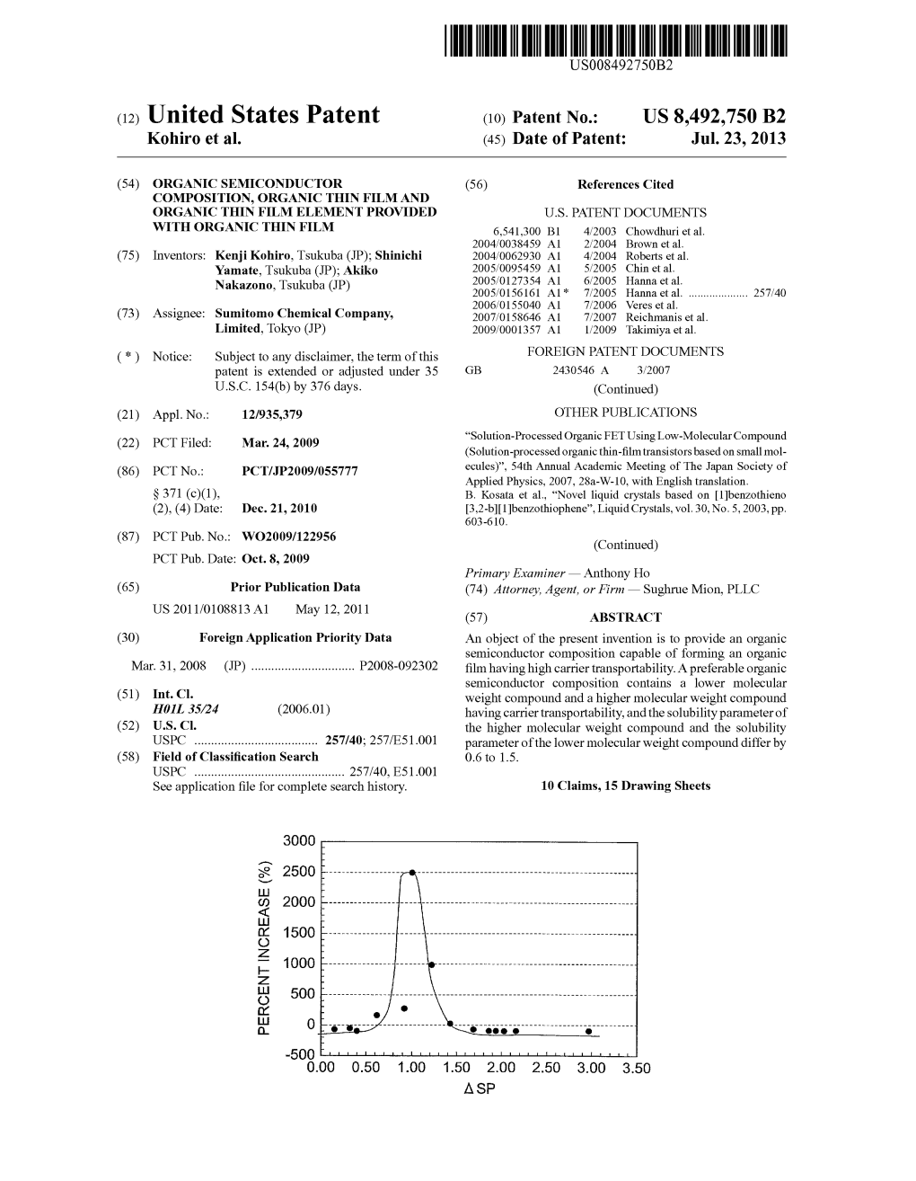 (10) Patent No.: US 8.492,750 B2 Kohiro Et Al