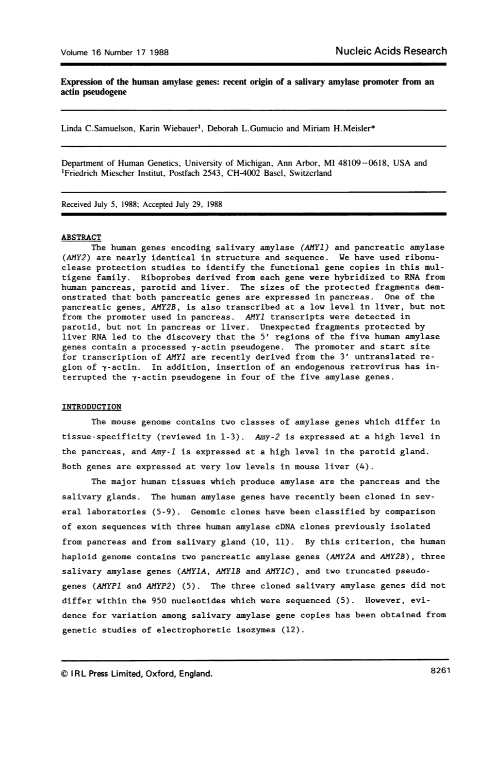 Nucleic Acids Research