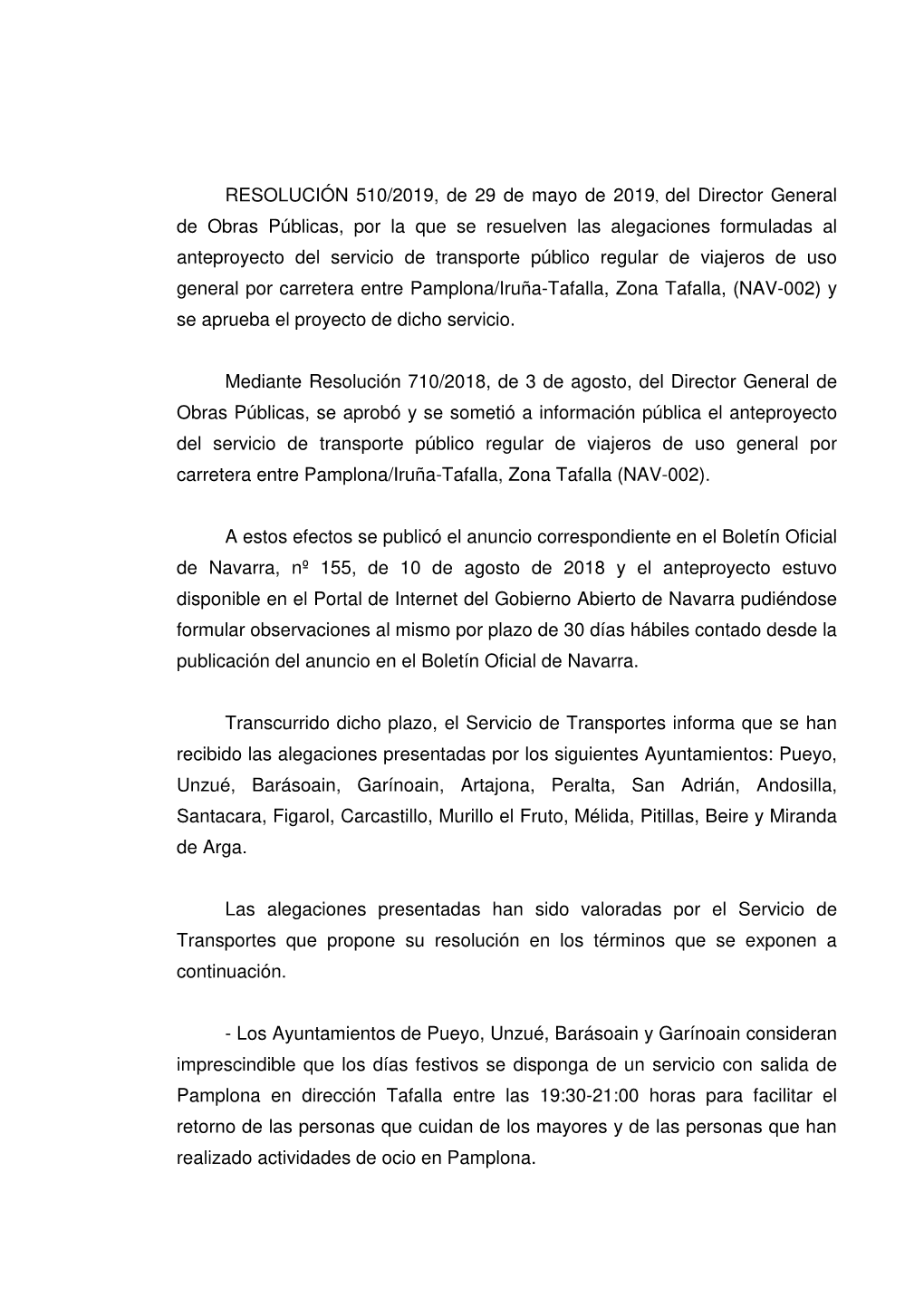Resolución Aprobación Proyecto Pamplona Tafalla