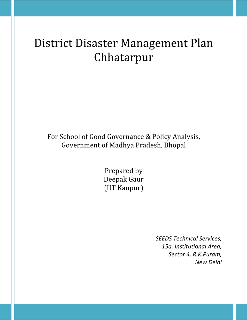 District Disaster Management Plan Chhatarpur