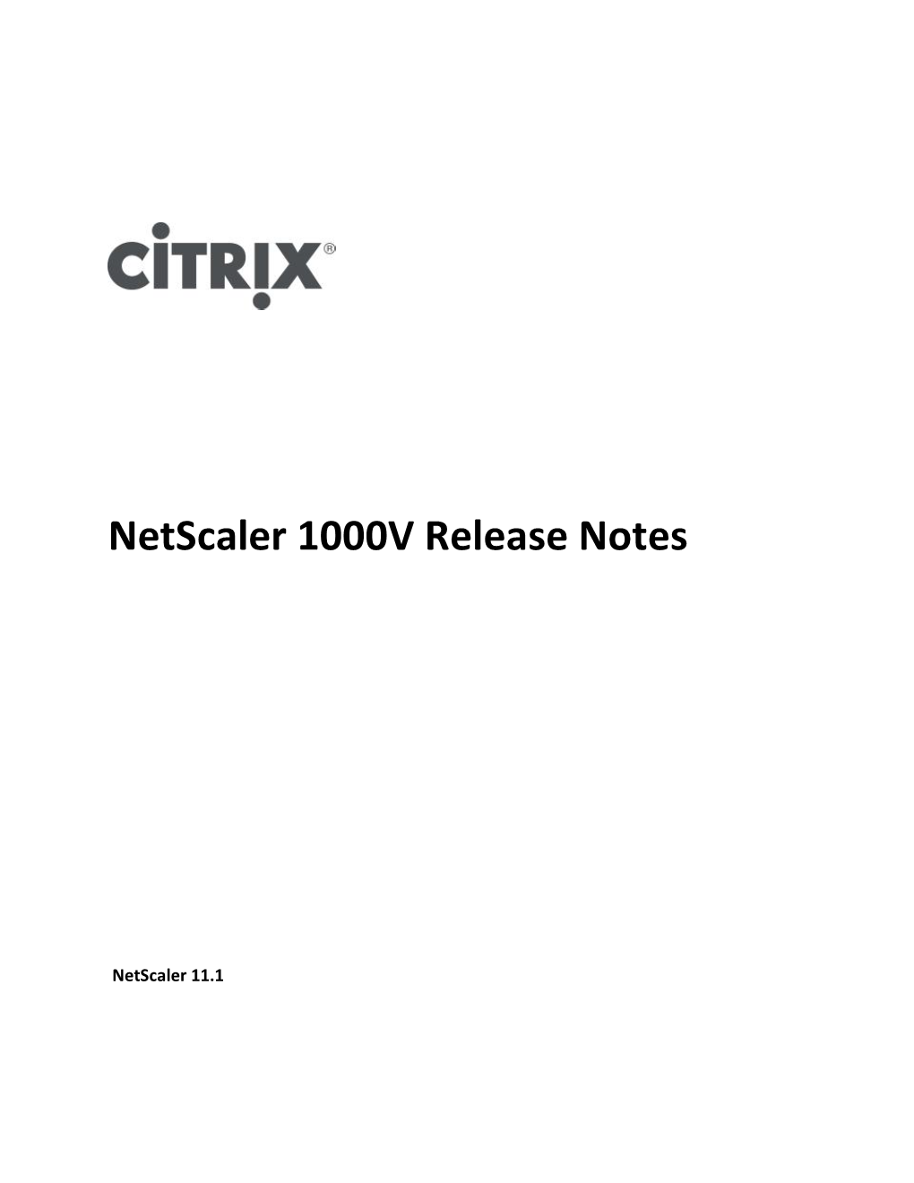 Netscaler 1000V Release Notes