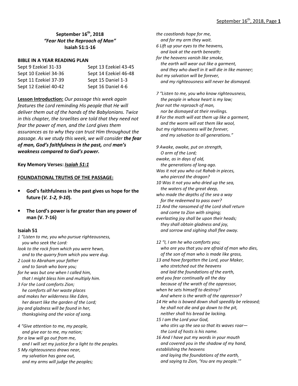 Isaiah 51:1-16 BIBLE in a YEAR READING PLAN