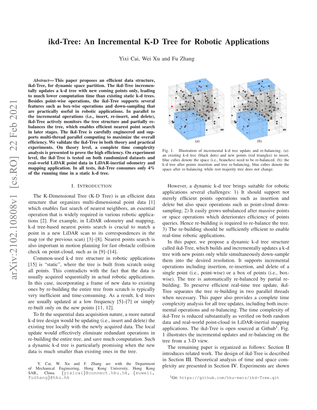 Ikd-Tree: an Incremental KD Tree for Robotic Applications