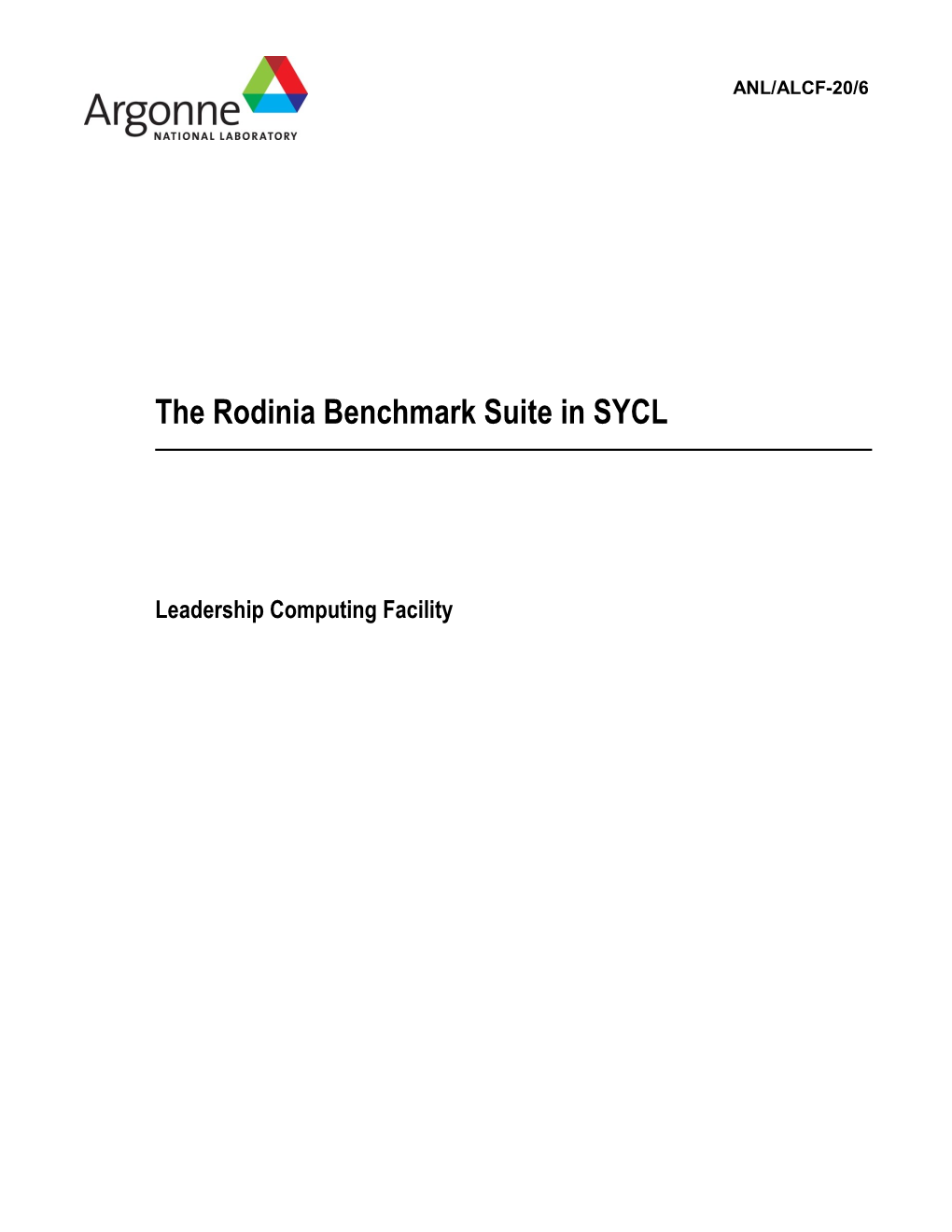 The Rodinia Benchmark Suite in SYCL