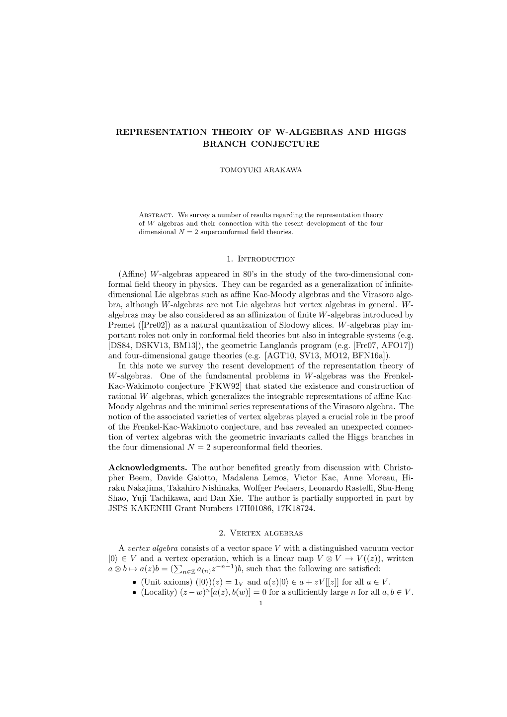 Representation Theory of W-Algebras and Higgs Branch Conjecture