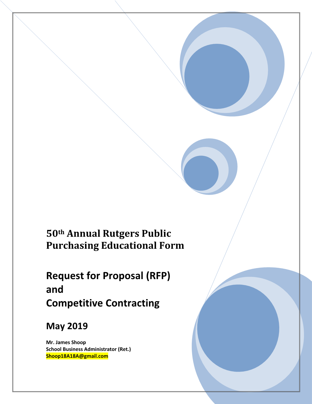 Request for Proposal (RFP) and Competitive Contracting