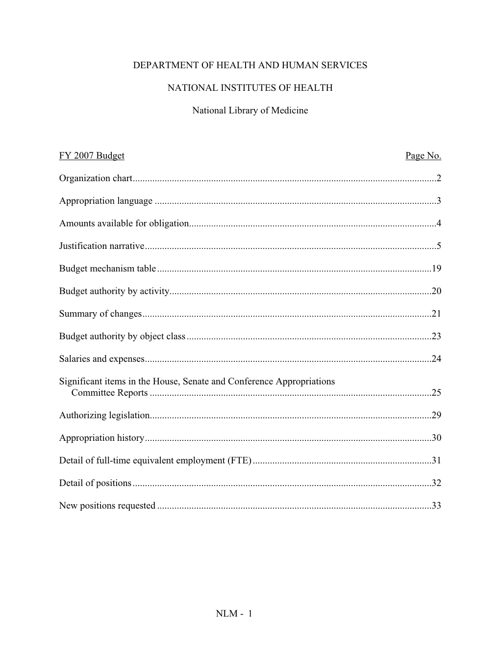 2007 Congressional Justification (PDF)