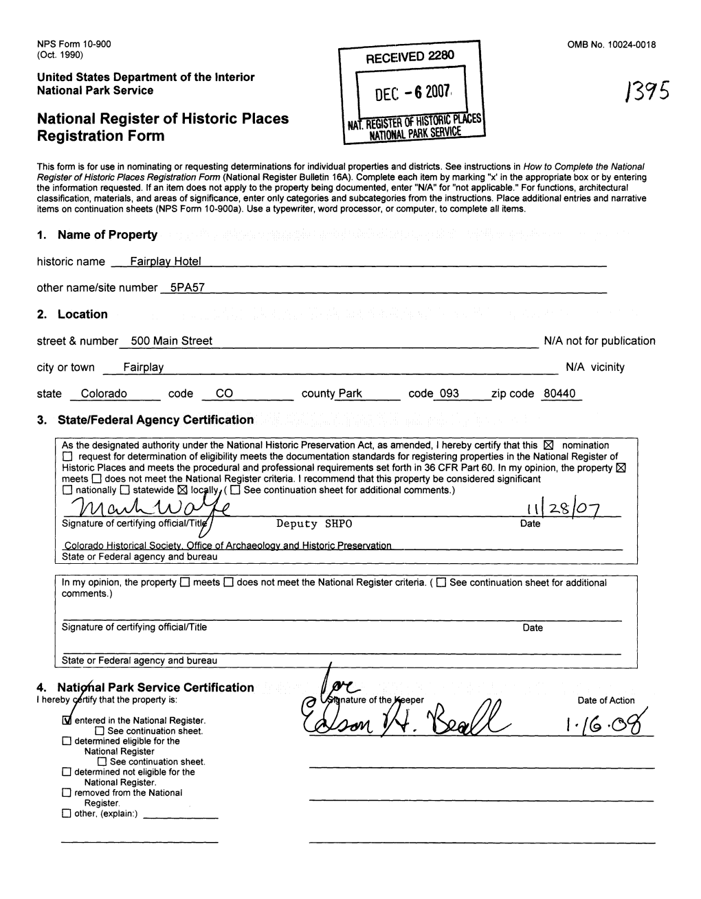 DEC-6 ZOO! National Register of Historic Places Registration Form