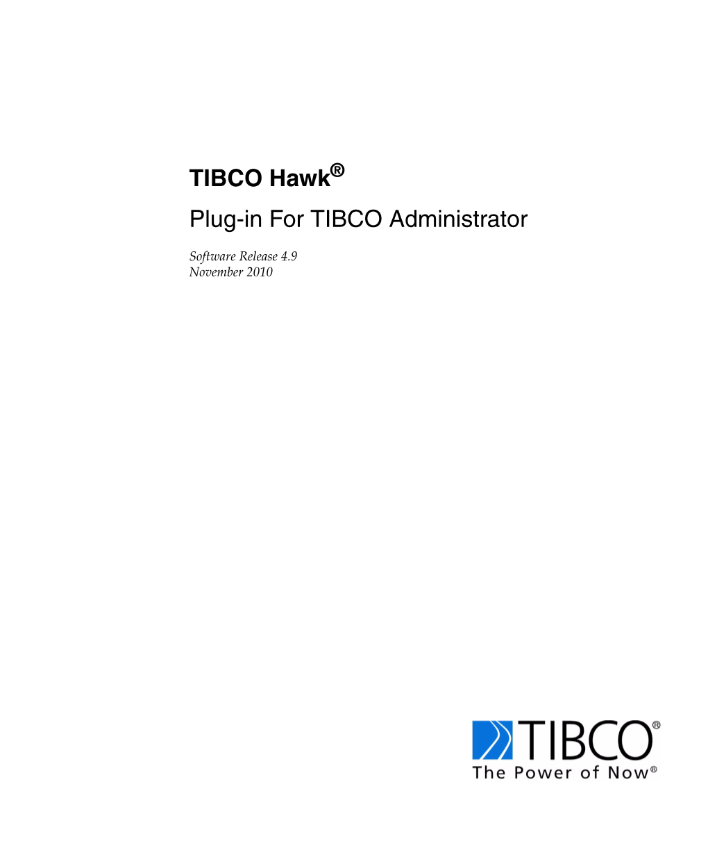 TIBCO Hawk Plug-In for TIBCO Administrator Iv | Contents