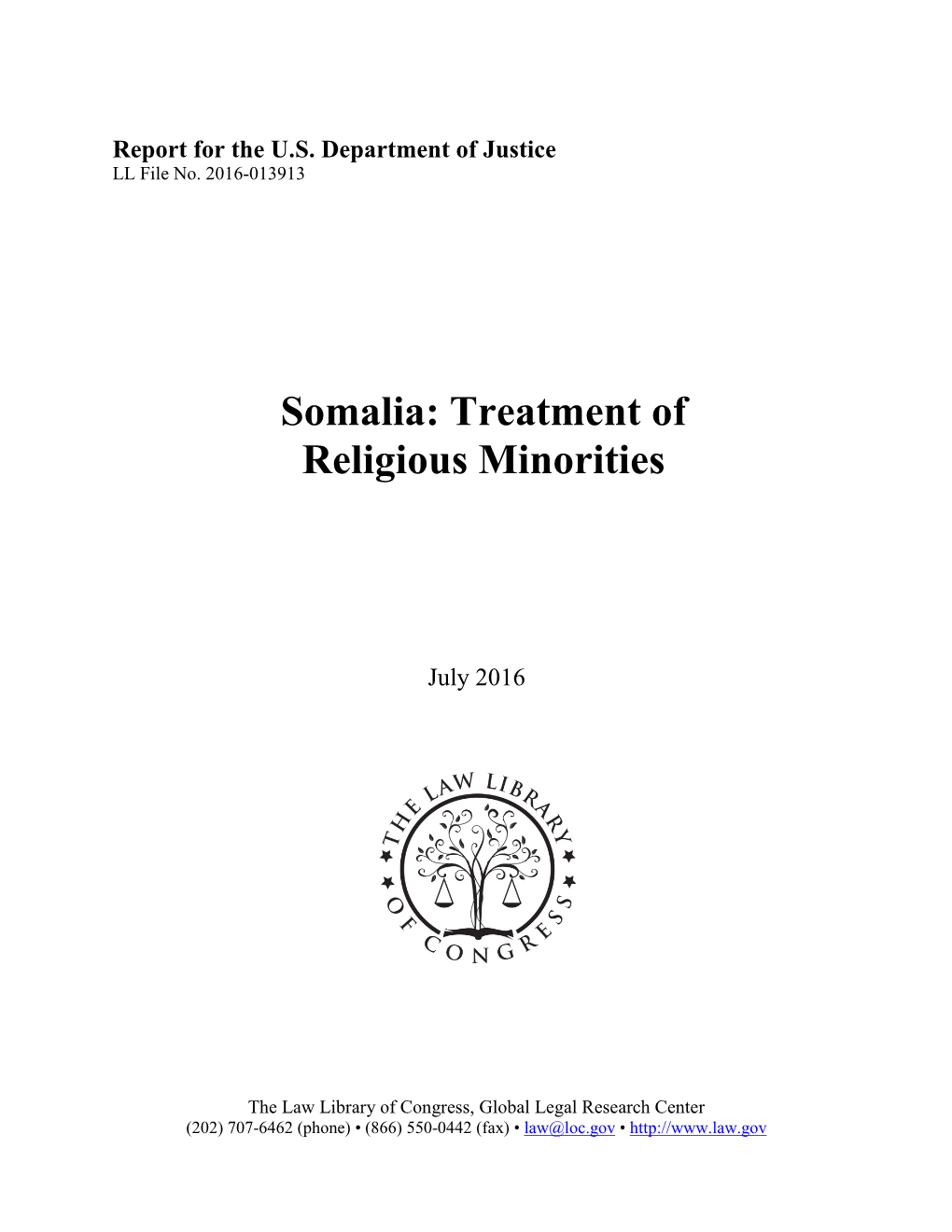 Somalia: Treatment of Religious Minorities