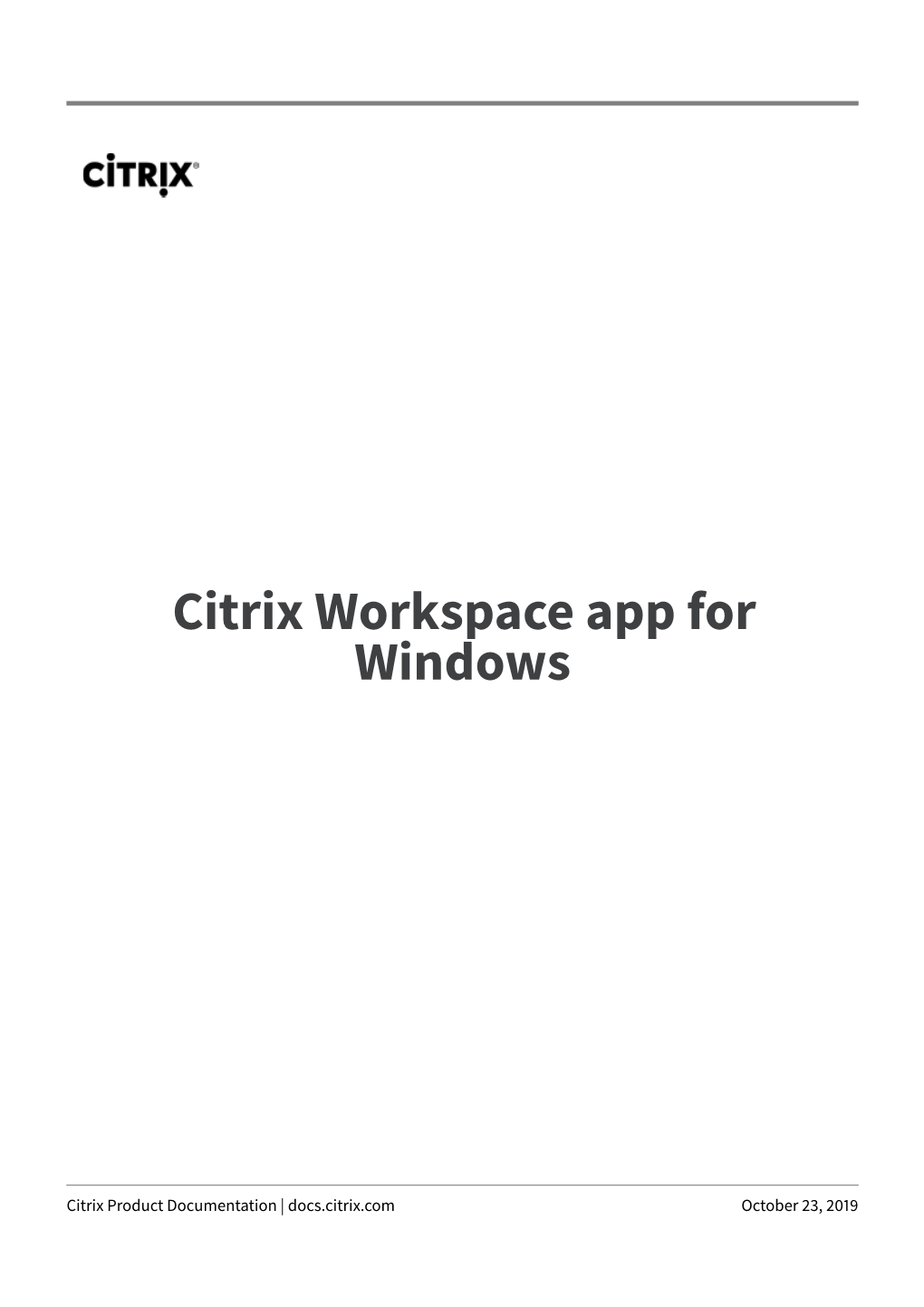 Citrix Workspace App 1909 for Windows