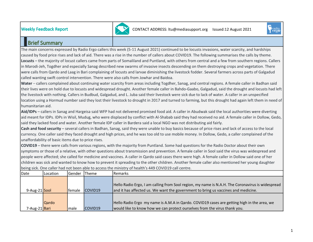 Read the Full Report and Analysis of Feedback From