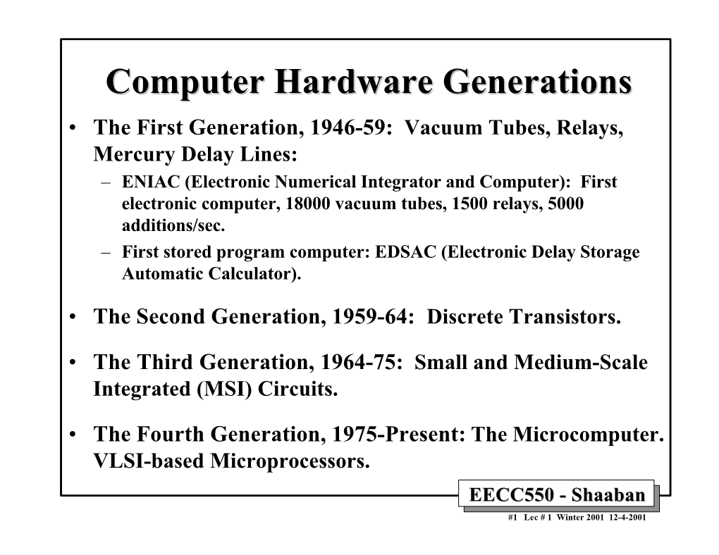 Computer Hardware Generations