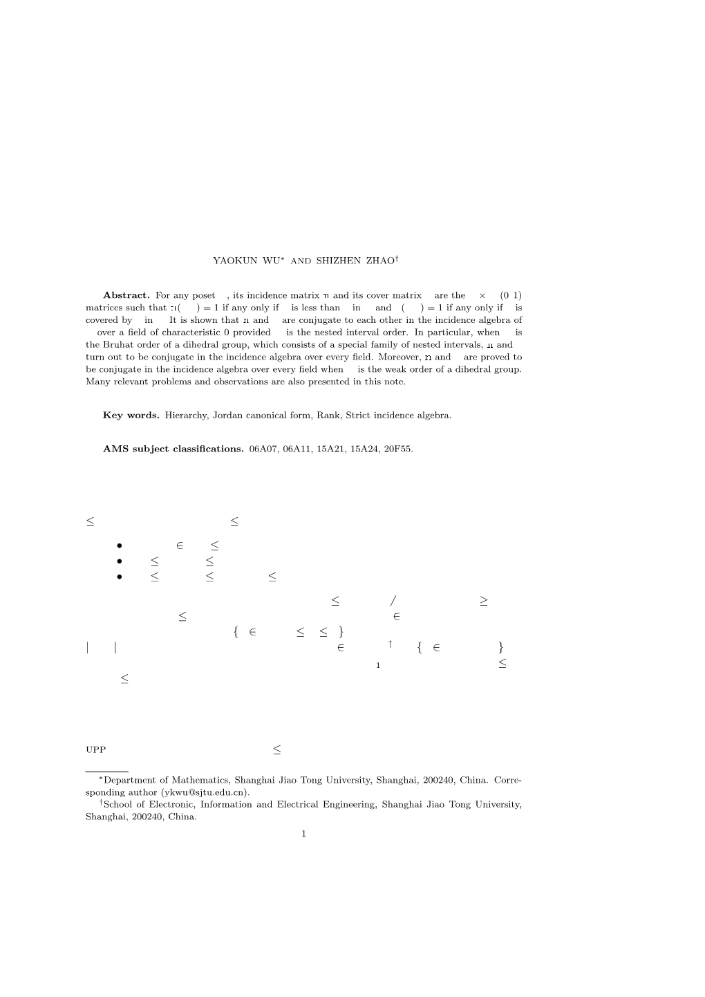 Incidence Matrix and Cover Matrix of Nested Interval Orders