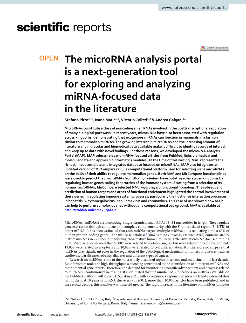 The Microrna Analysis Portal Is a Next-Generation Tool for Exploring