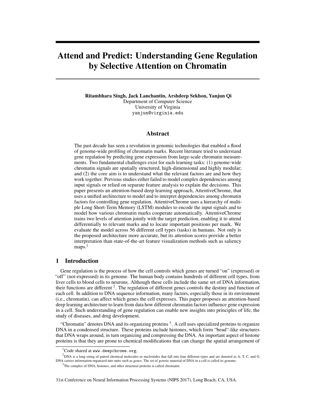 Understanding Gene Regulation by Selective Attention on Chromatin