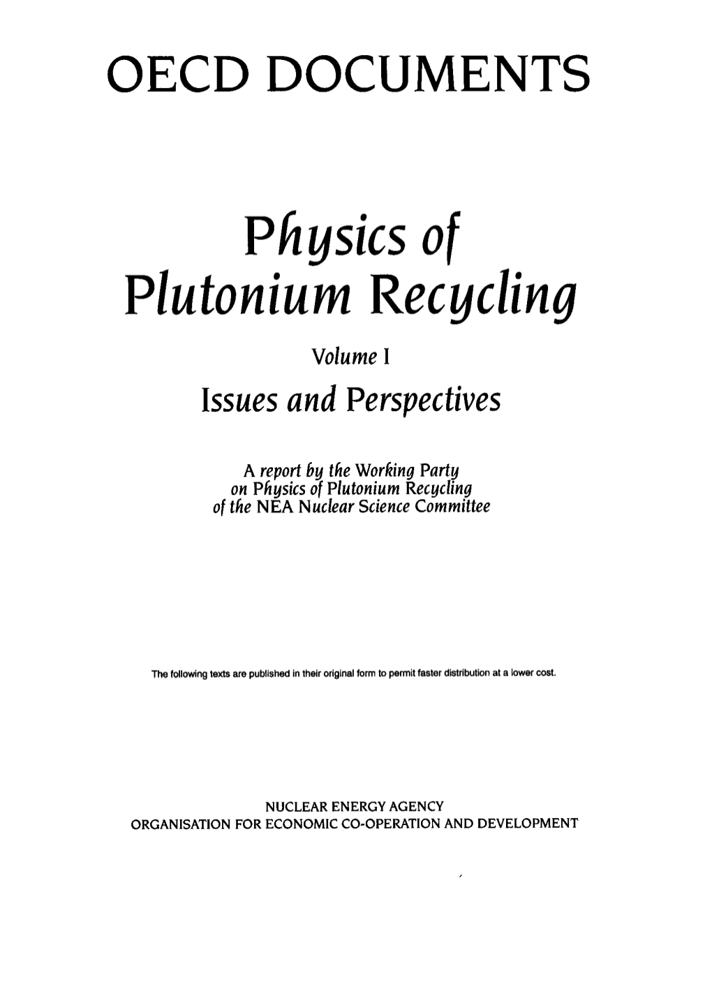 Physics of Plutonium Recycling