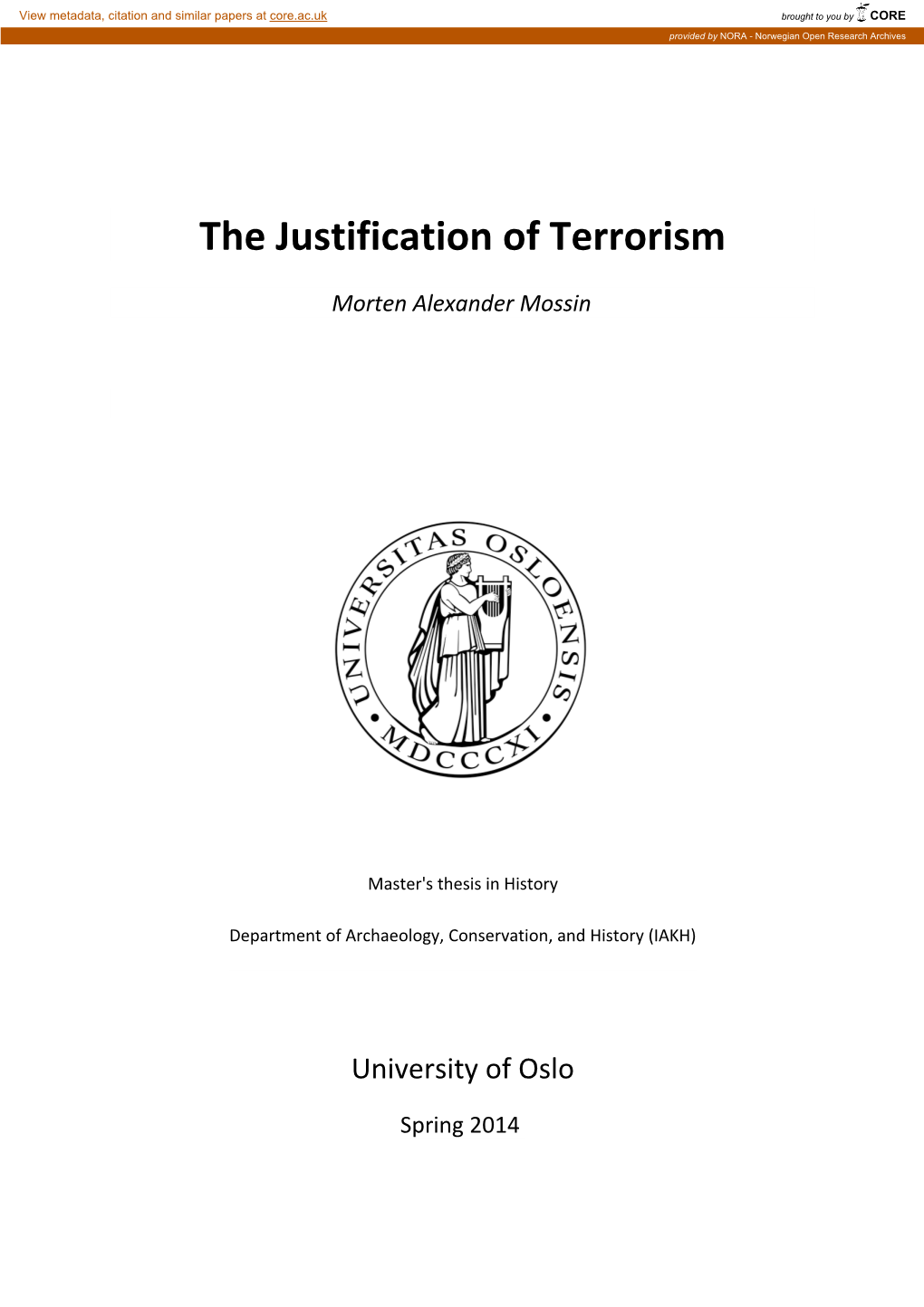 The Justification of Terrorism