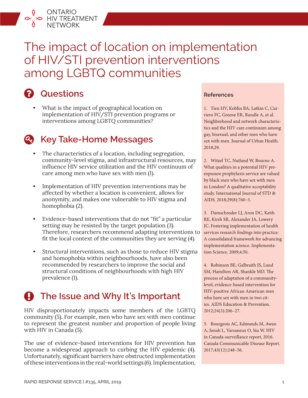 The Impact of Location on Implementation of HIV/STI Prevention Interventions Among LGBTQ Communities