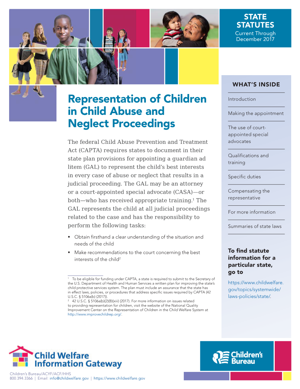 Representation of Children in Child Abuse and Neglect Proceedings