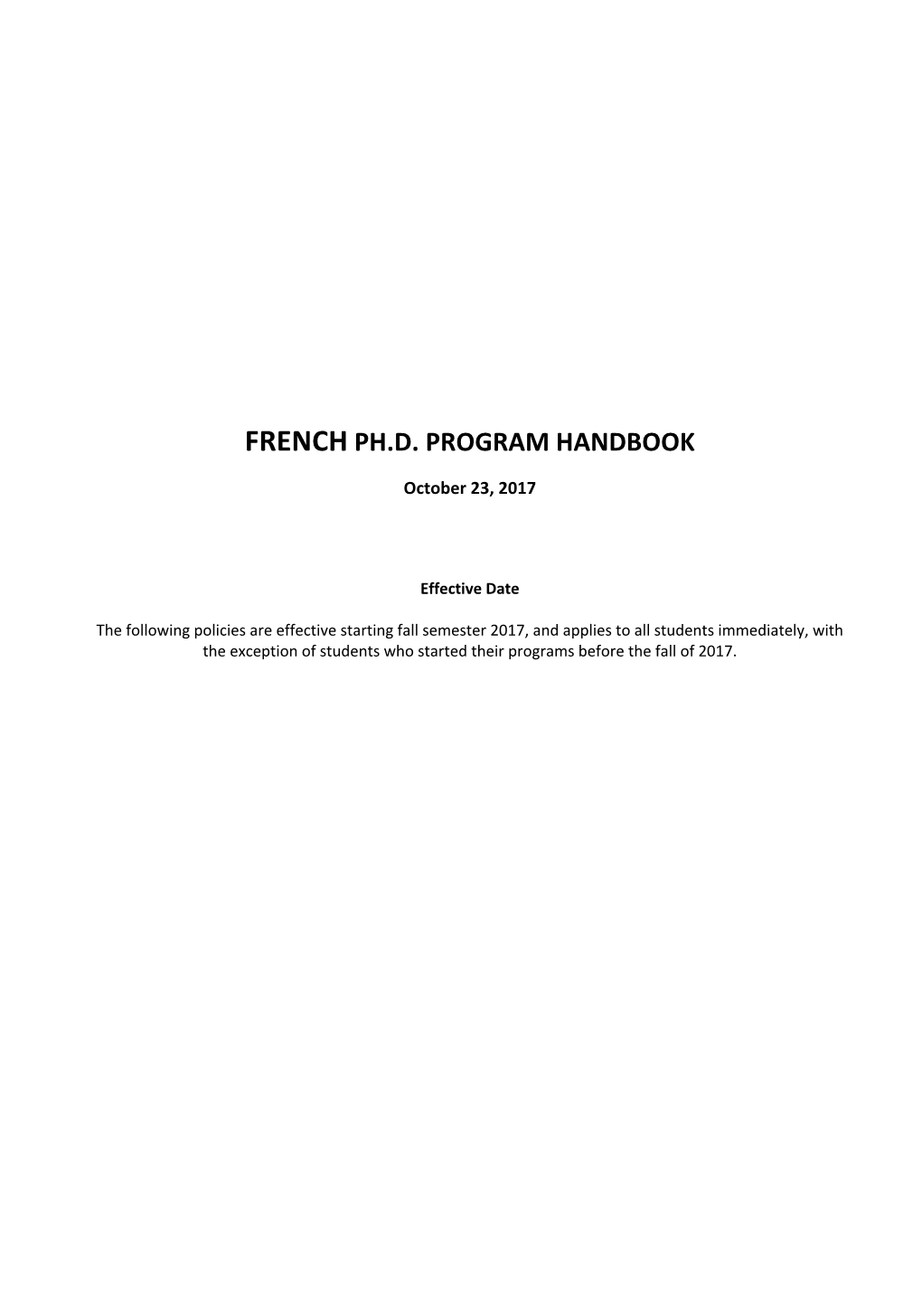 French Graduate Handbook