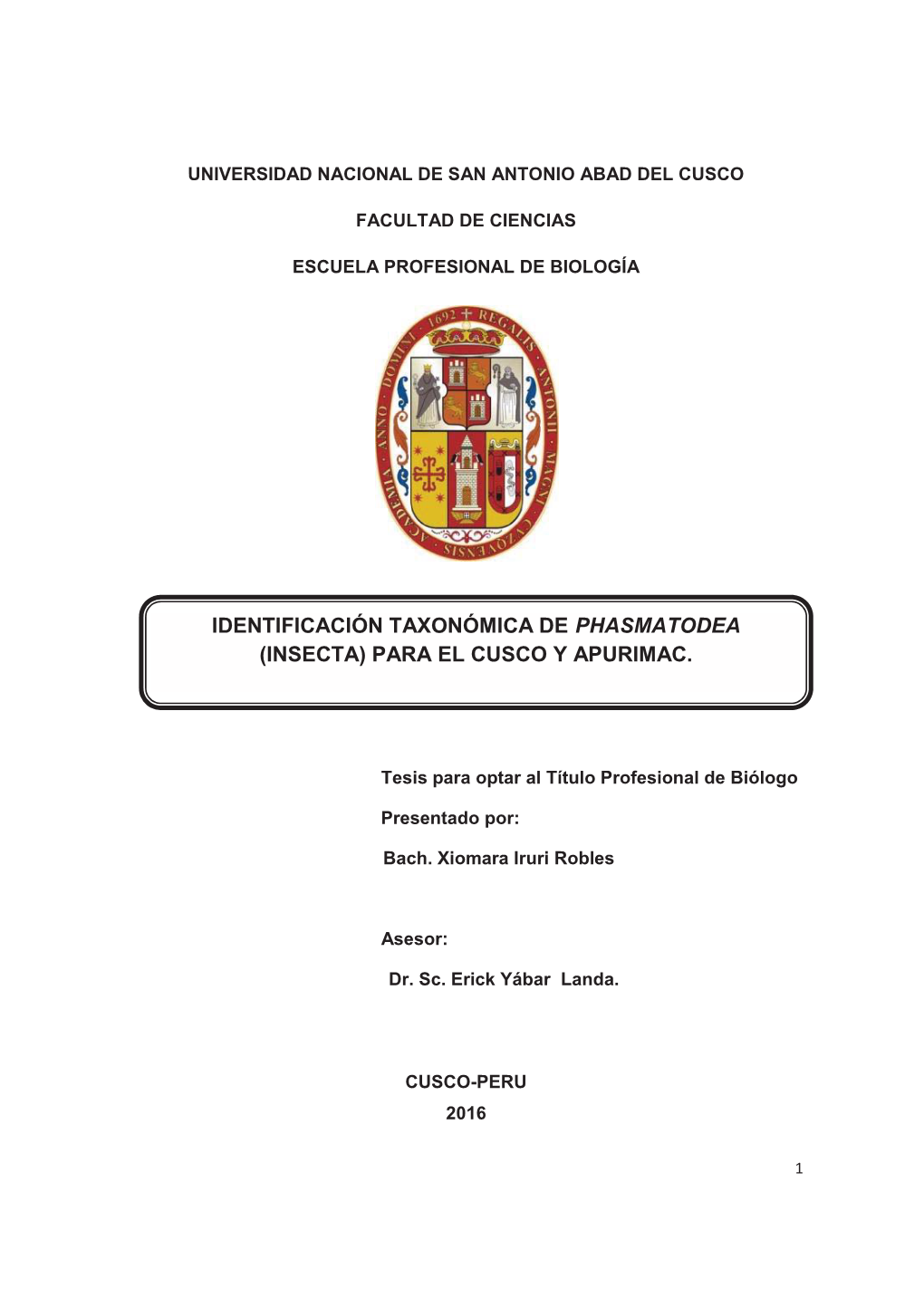 Identificación Taxonómica De Phasmatodea (Insecta