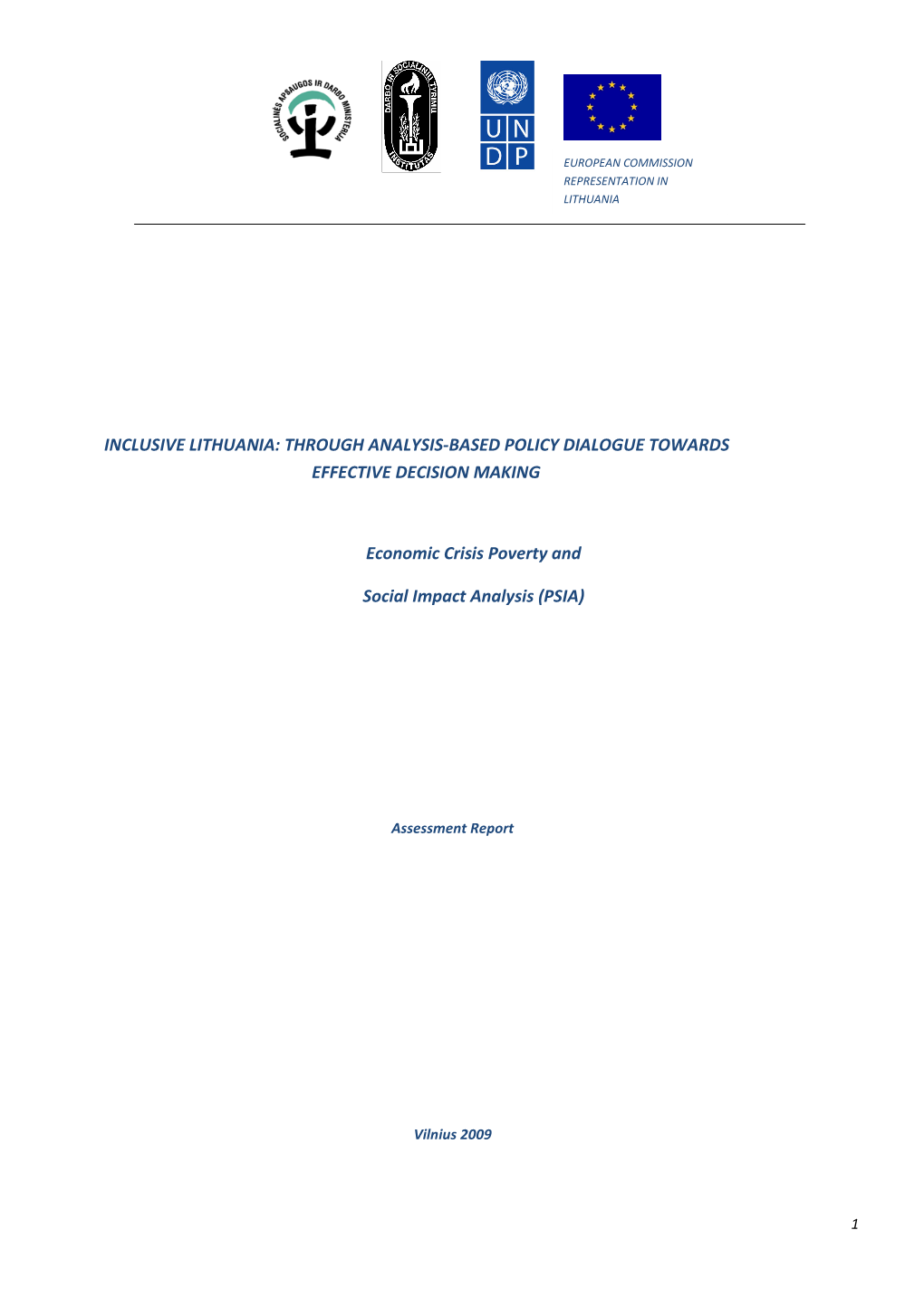 Inclusive Lithuania: Through Analysis-Based Policy Dialogue Towards Effective Decision Making