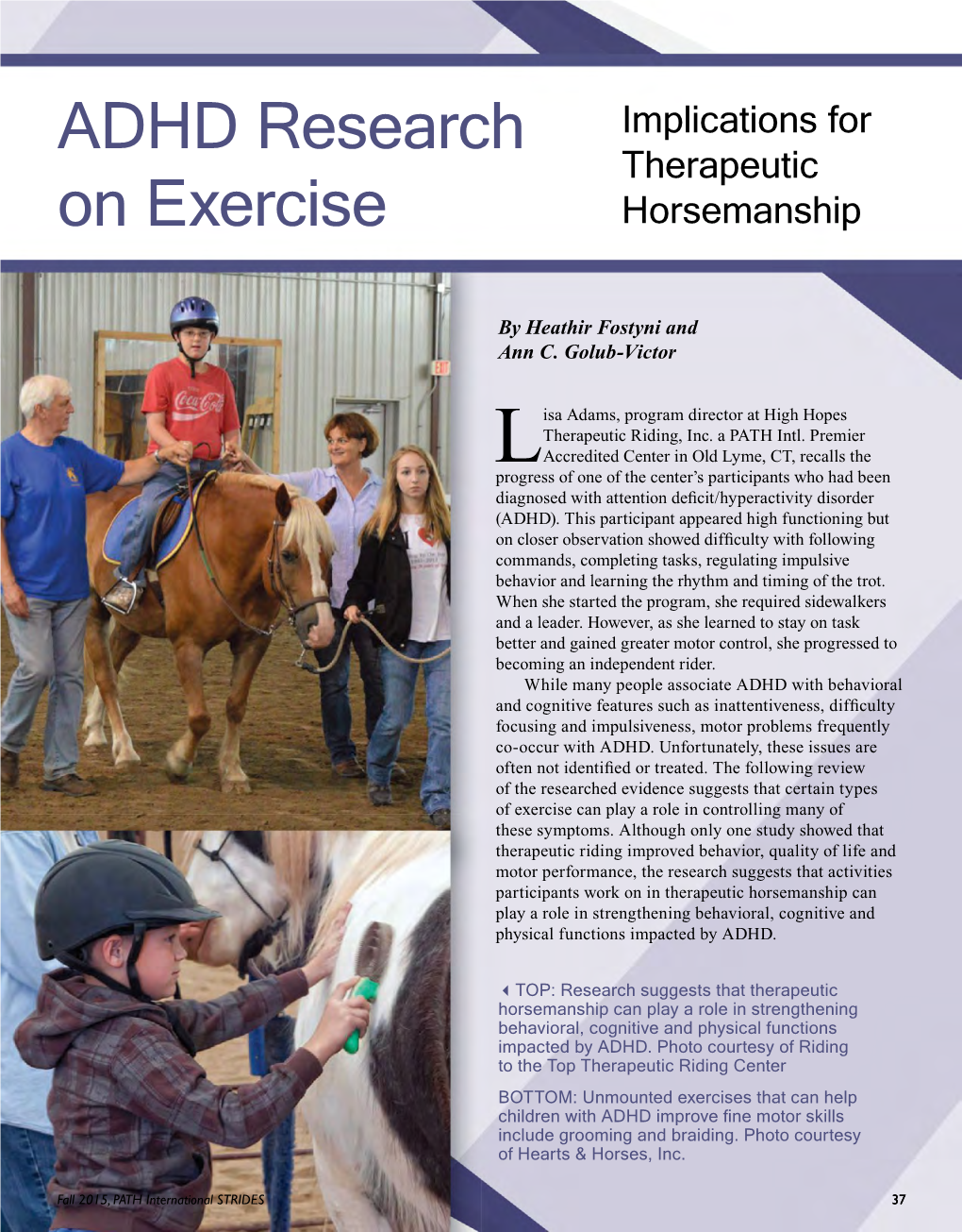 Fall 2015, ADHD Research on Exercise