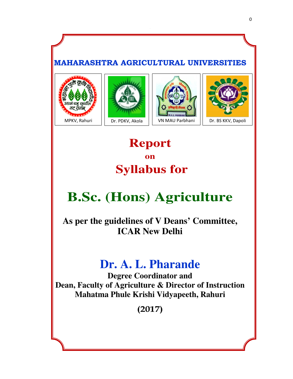 B.Sc. (Hons) Agriculture