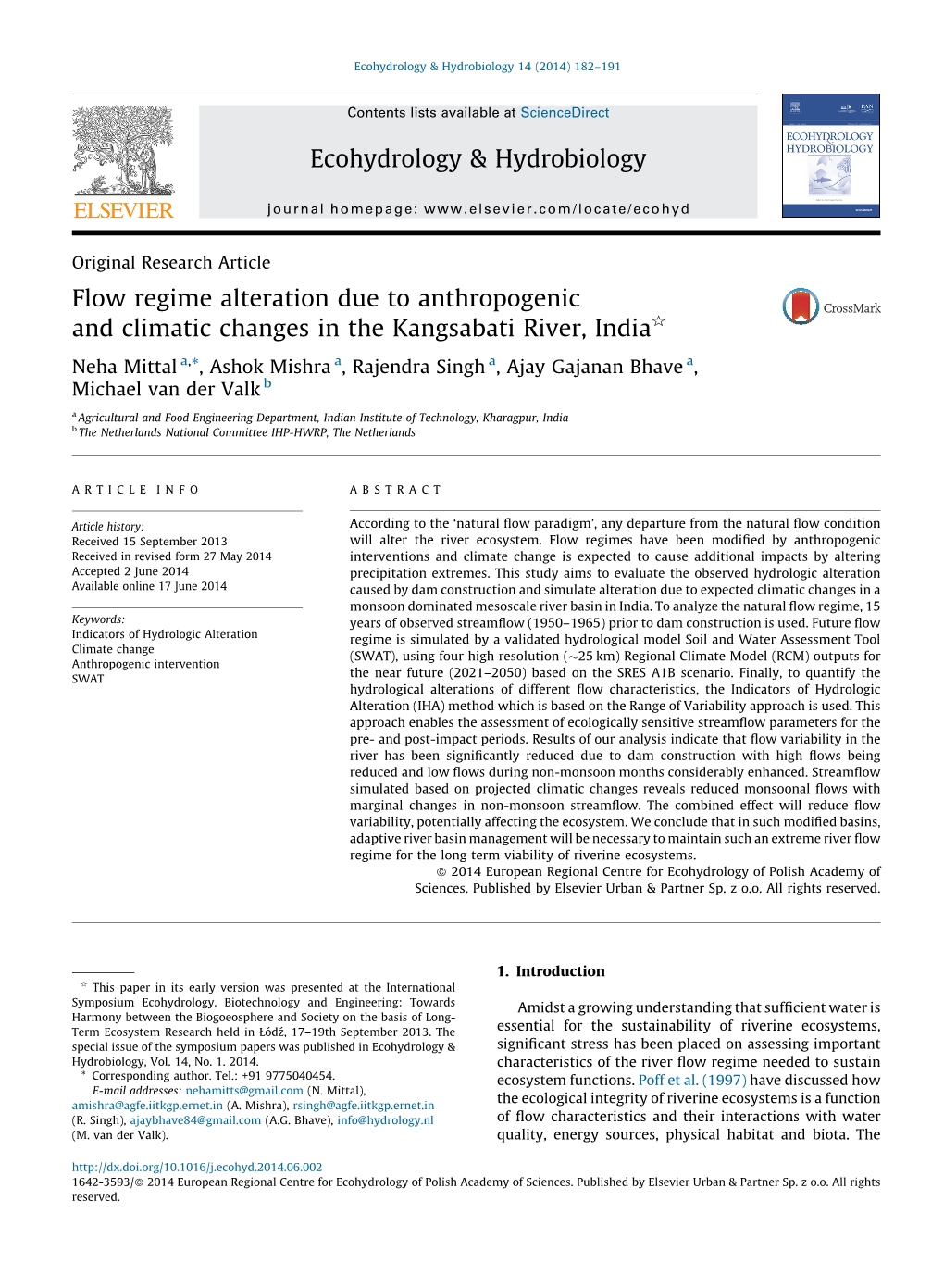 Flow Regime Alteration Due to Anthropogenic and Climatic