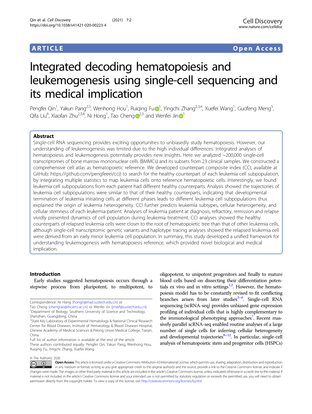 Integrated Decoding Hematopoiesis and Leukemogenesis Using Single